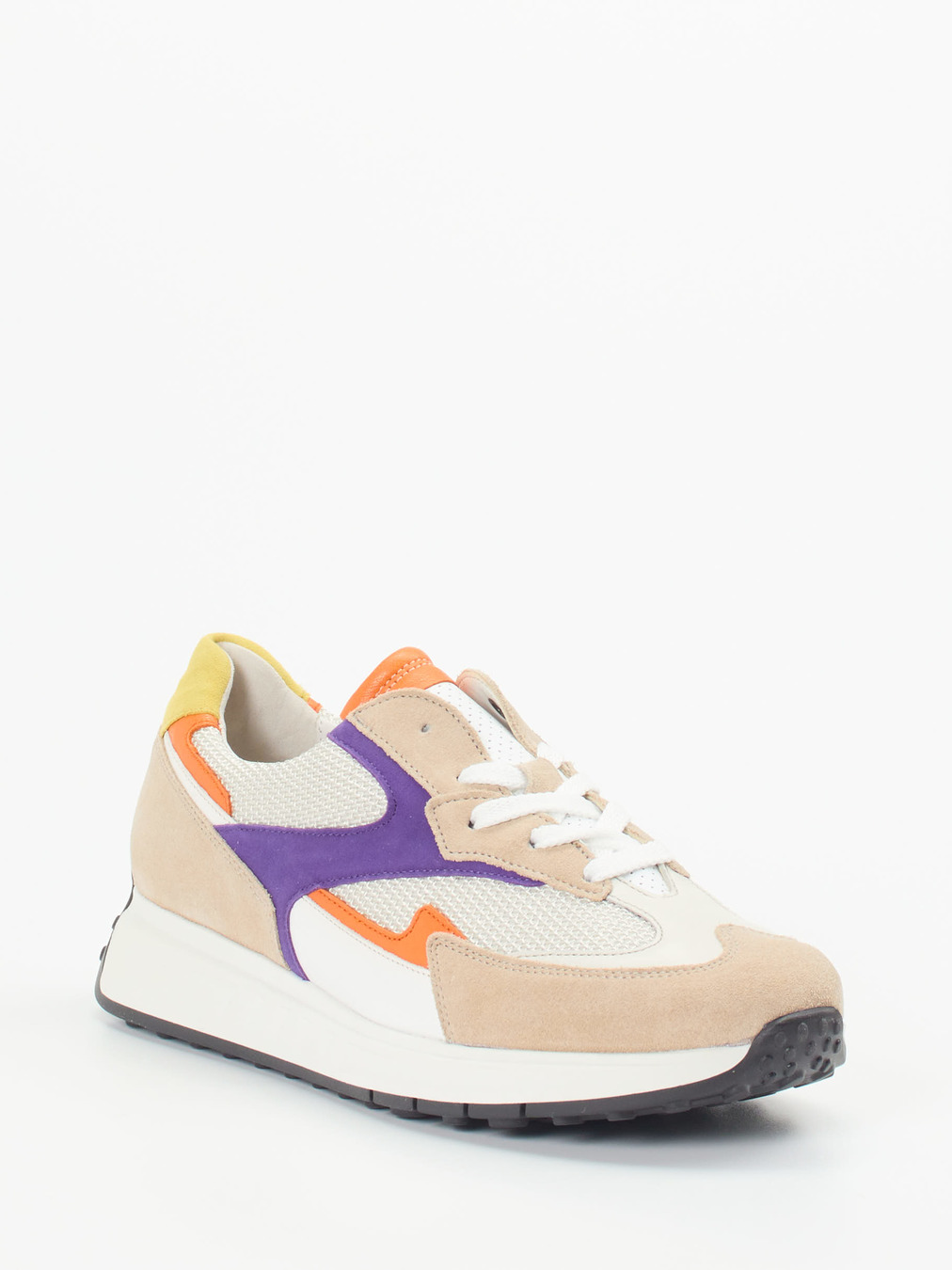 Gabor Comfort – Sneaker aus Veloursleder Beige-Multi