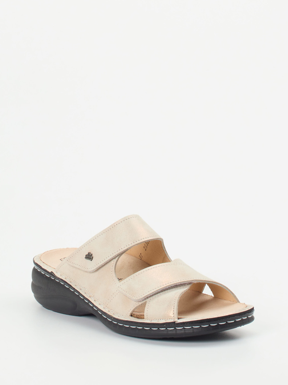 Finn Comfort – Komfort-Pantolette aus Veloursleder beige