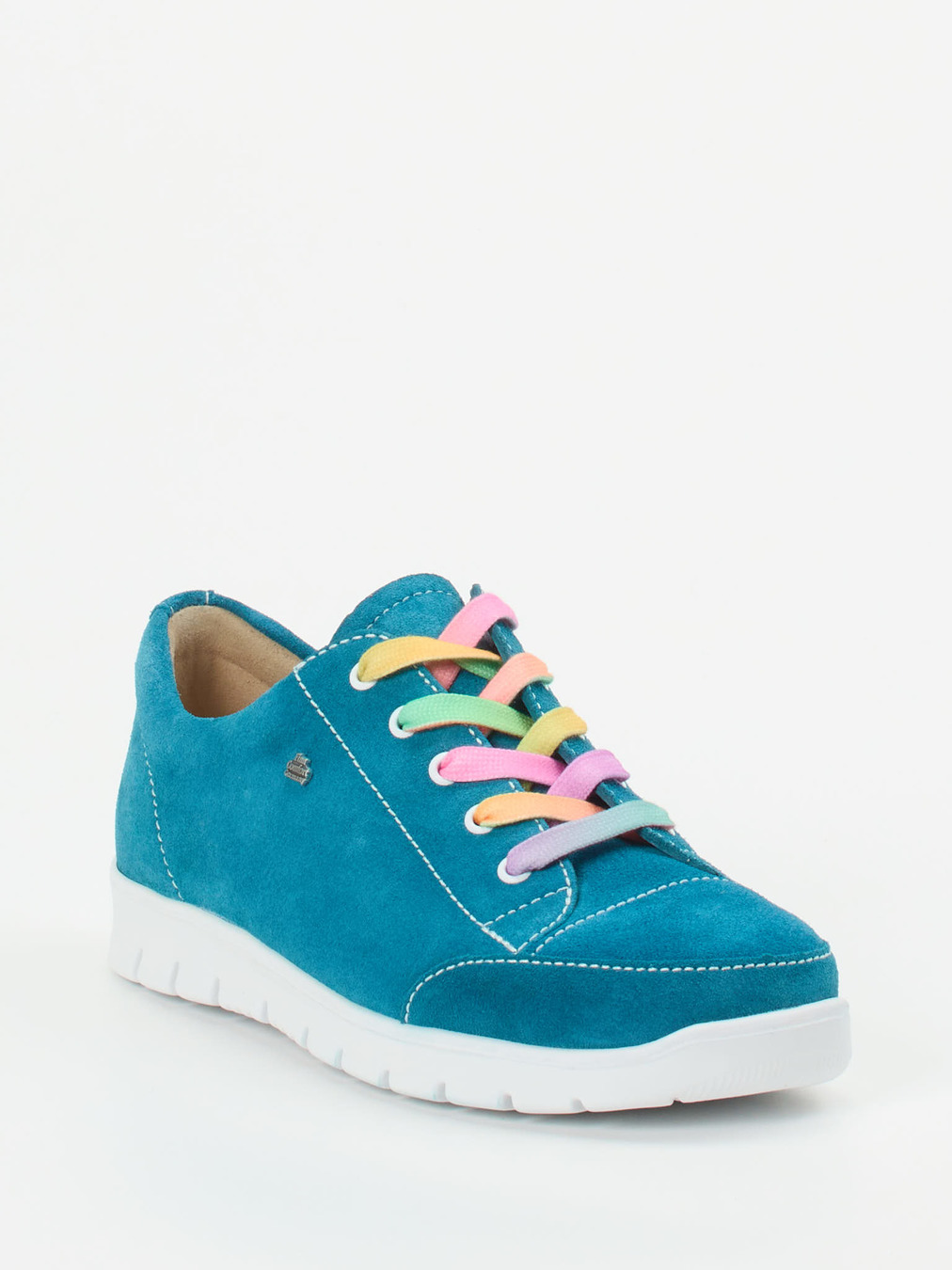 Finn Comfort – Komfort-Sneaker aus Veloursleder petrolblau