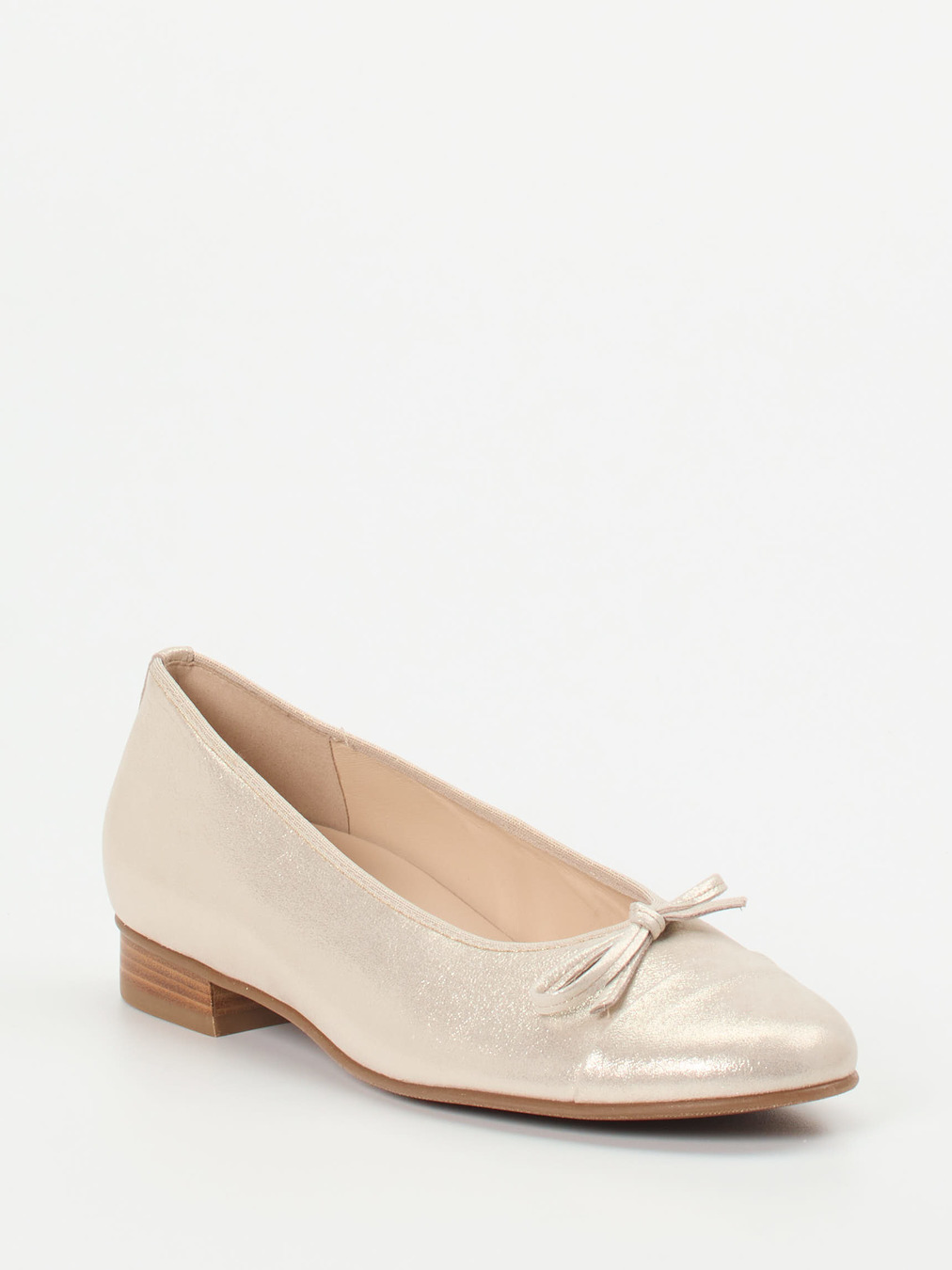 Hassia – Ballerinas aus Metallicleder champagner-beige