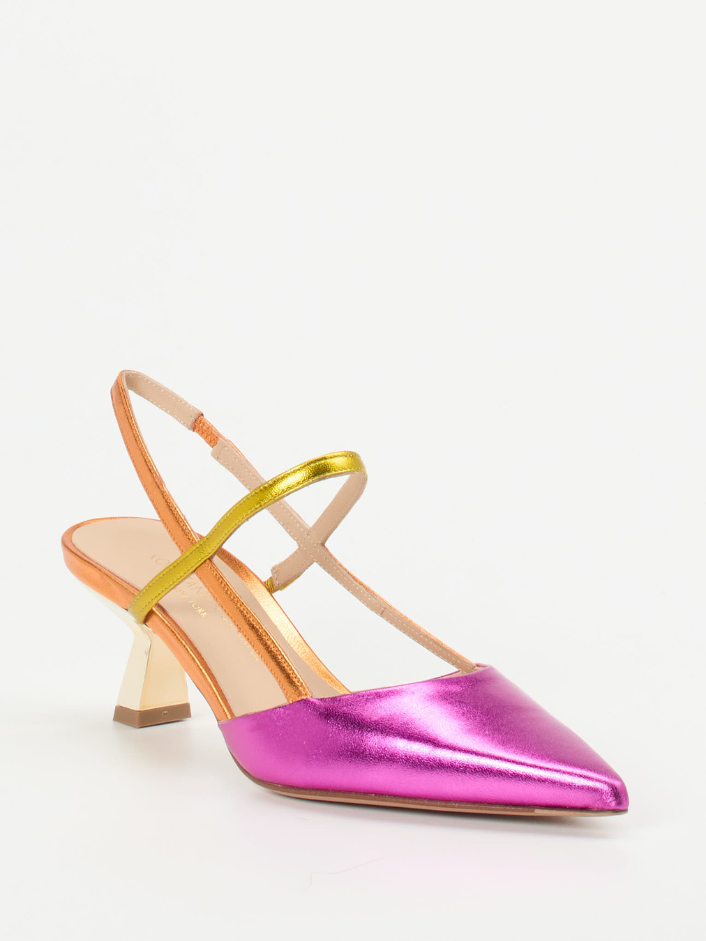 Konstantin Starke – Slingback-Pumps aus Metallicleder pink