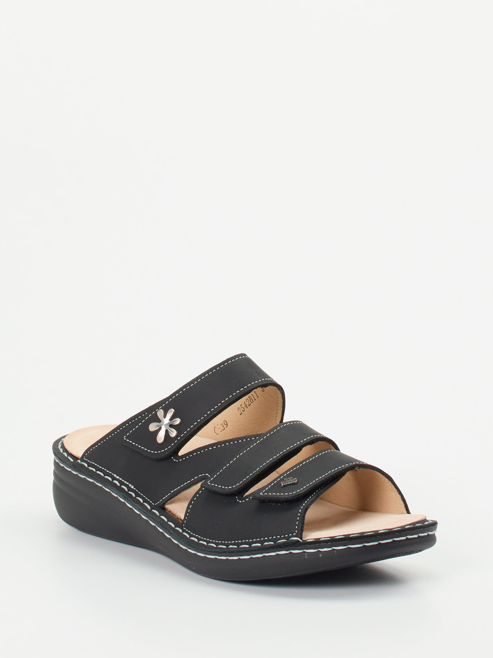 Finn Comfort – Pantolette aus Kalbleder Schwarz