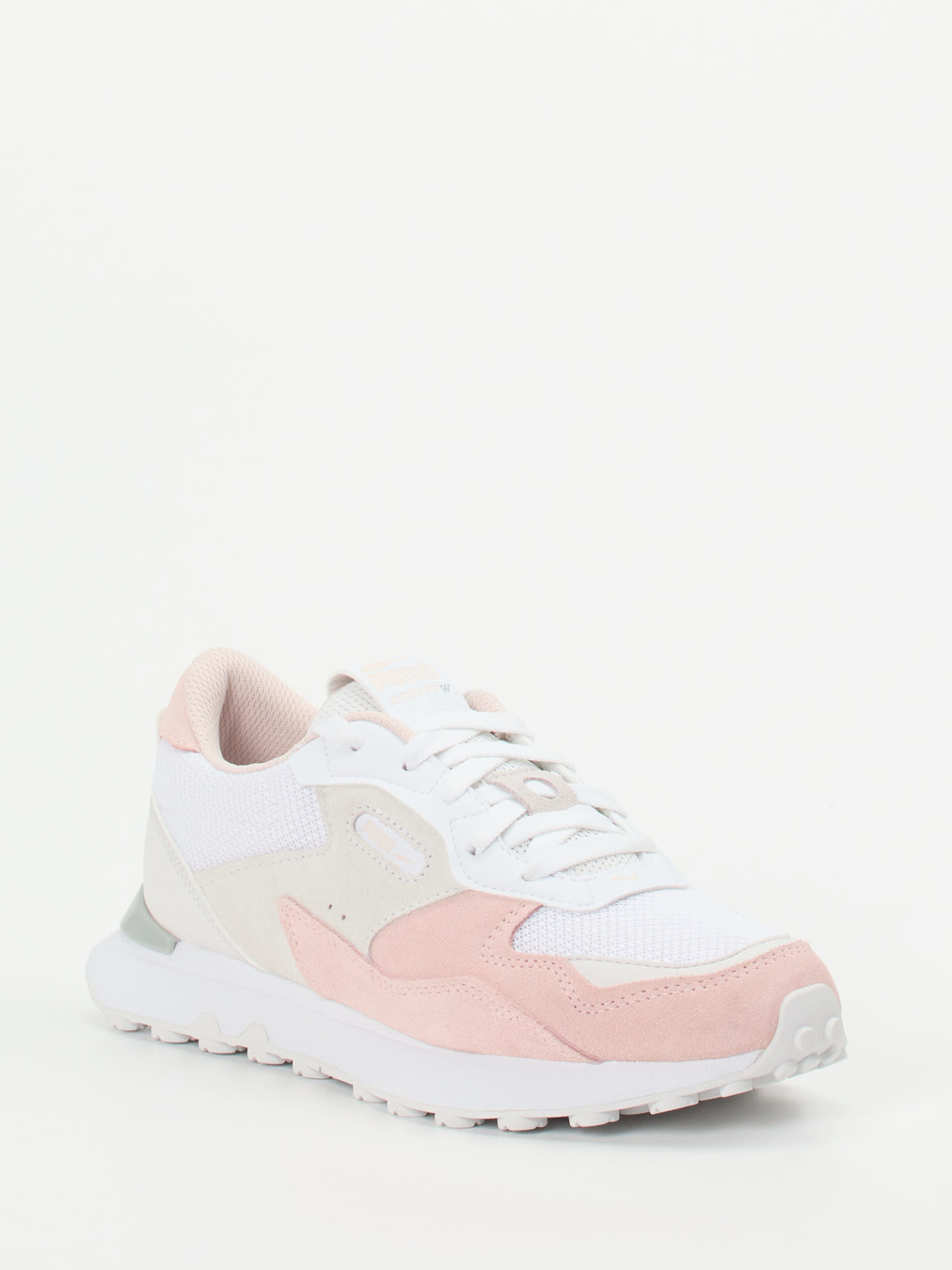 Puma – Retro-Sneaker aus Textil und Veloursleder Rosé