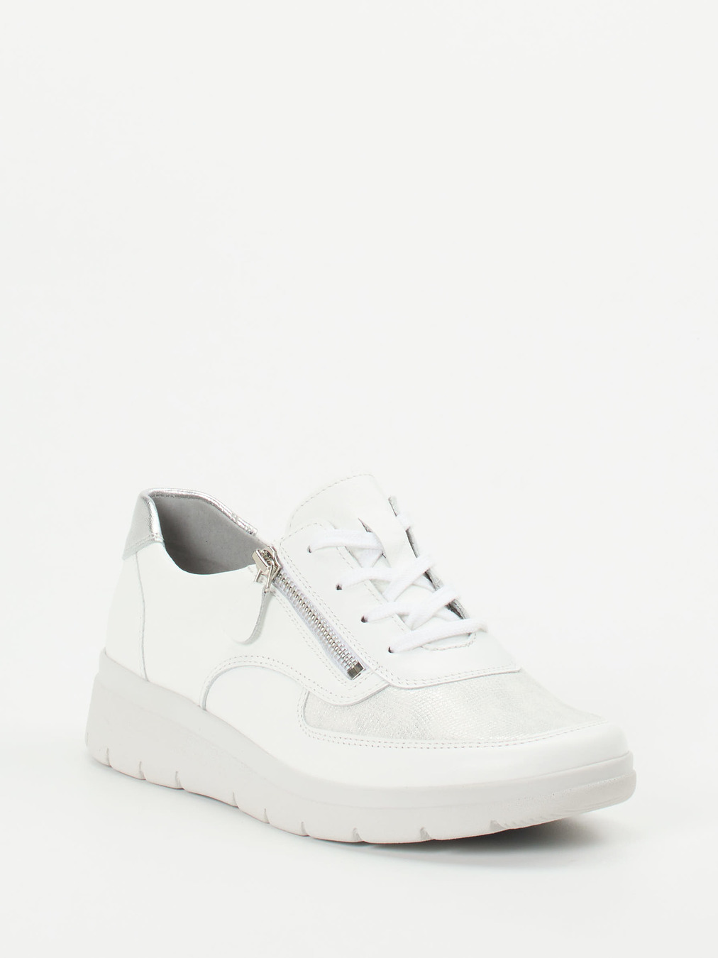 Stuppy – Komfort-Sneaker aus Stretch und Glattleder Weiß