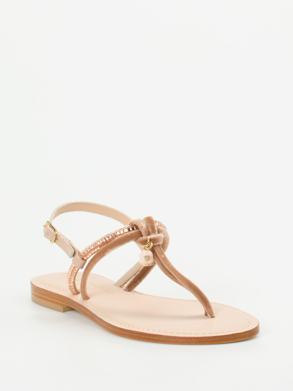 Konstantin Starke – Zehentrenner aus Textil und Leder rosa