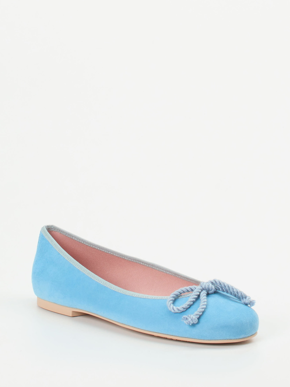 Pretty Ballerinas – Ballerinas aus Veloursleder Himmelblau