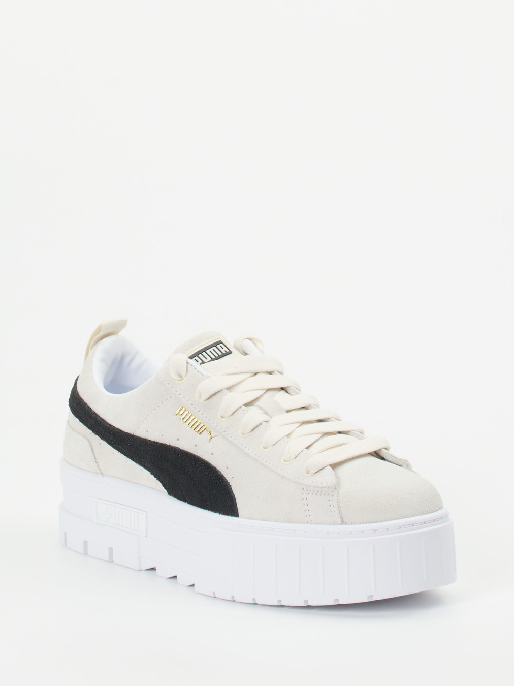 Puma – Plateau-Sneaker aus Veloursleder Beige