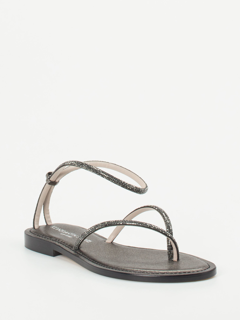 Konstantin Starke – Zehentrenner-Sandalen aus Metallicleder