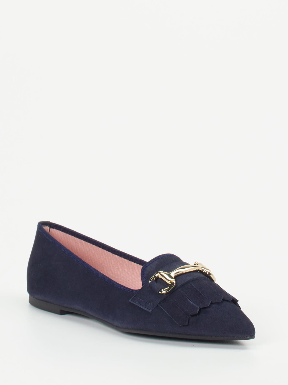 Pretty Ballerinas – Loafer-Ballerinas aus Veloursleder blau