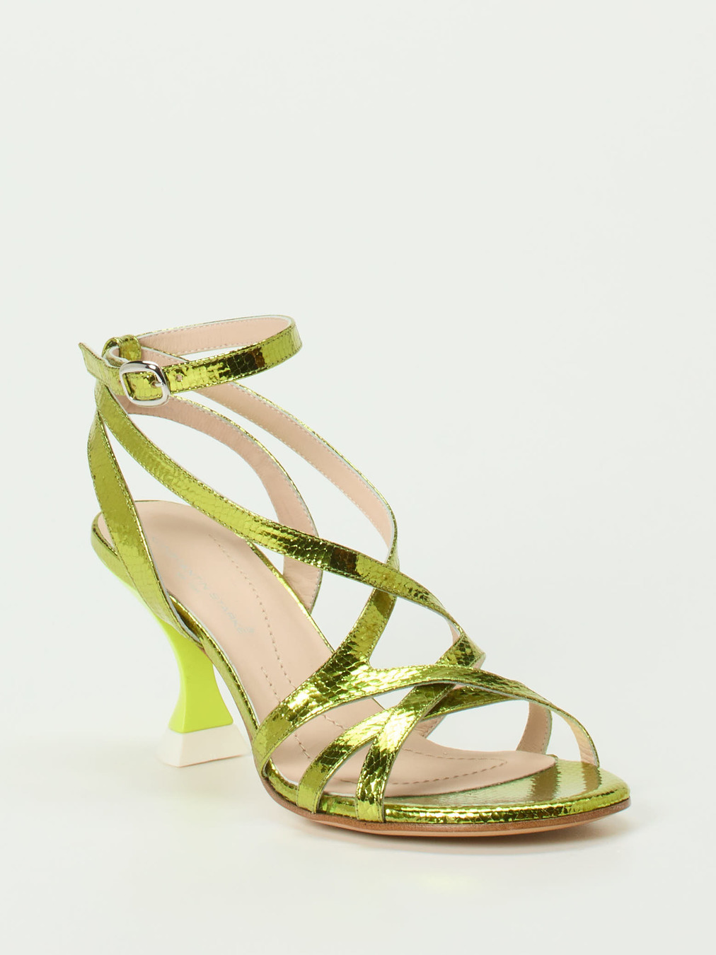 Konstantin Starke – High Heel Sandalen aus Metallicleder