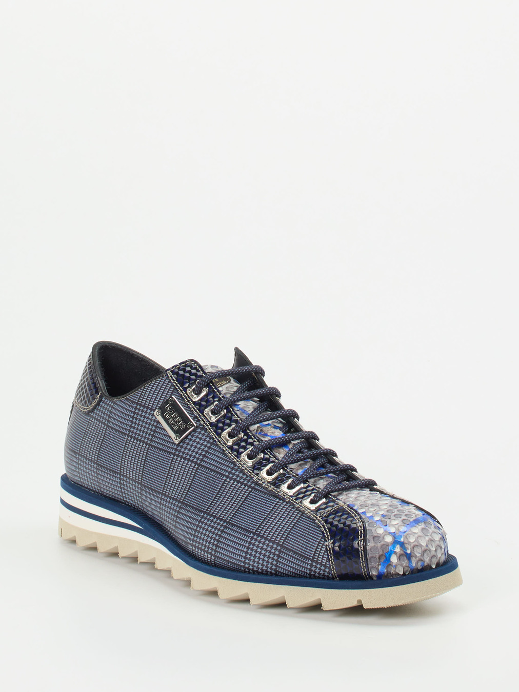 Harris – Sneaker aus geprägtem Leder in Blau