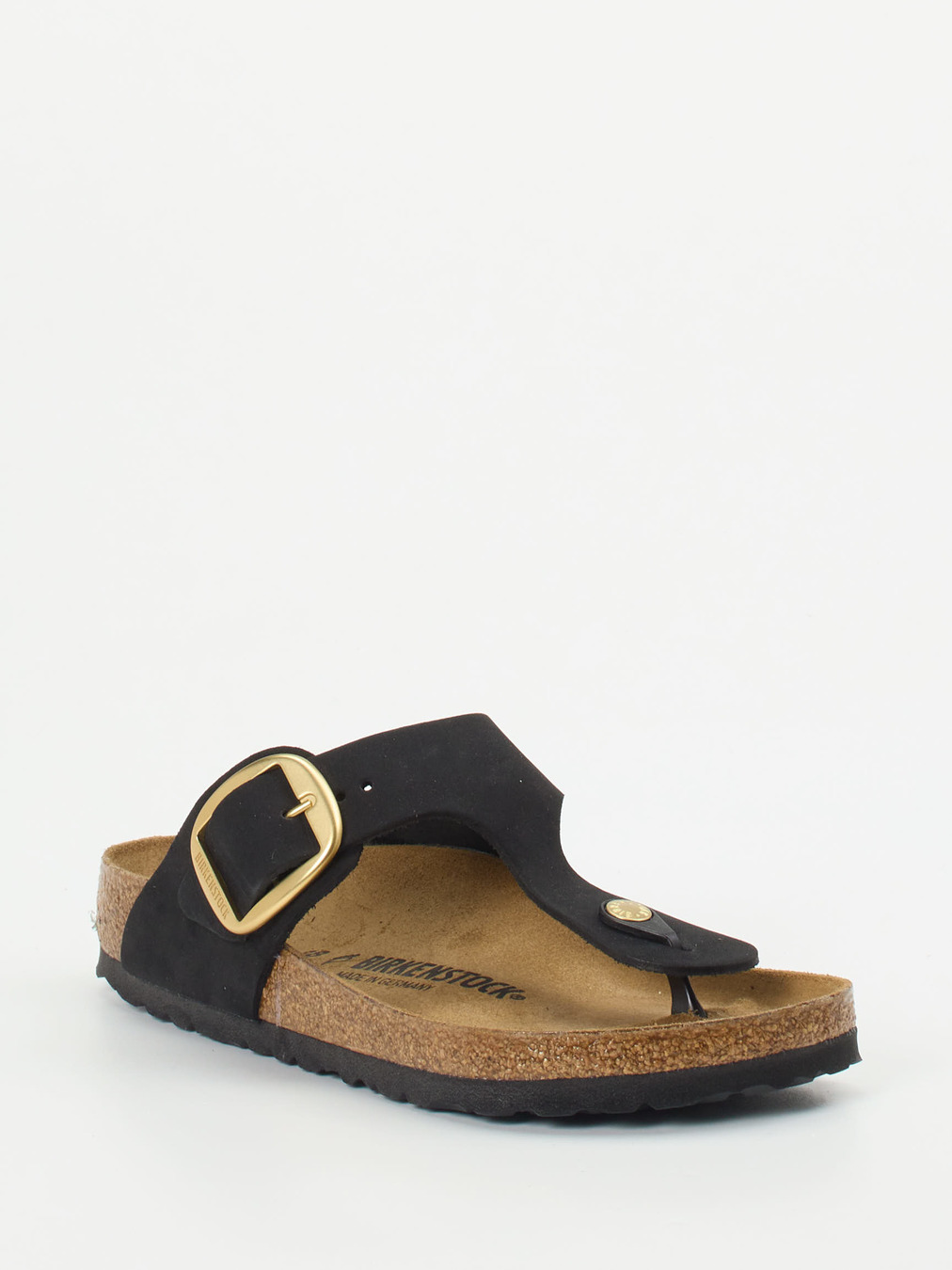 Birkenstock – Zehentrenner aus Nubukleder schwarz