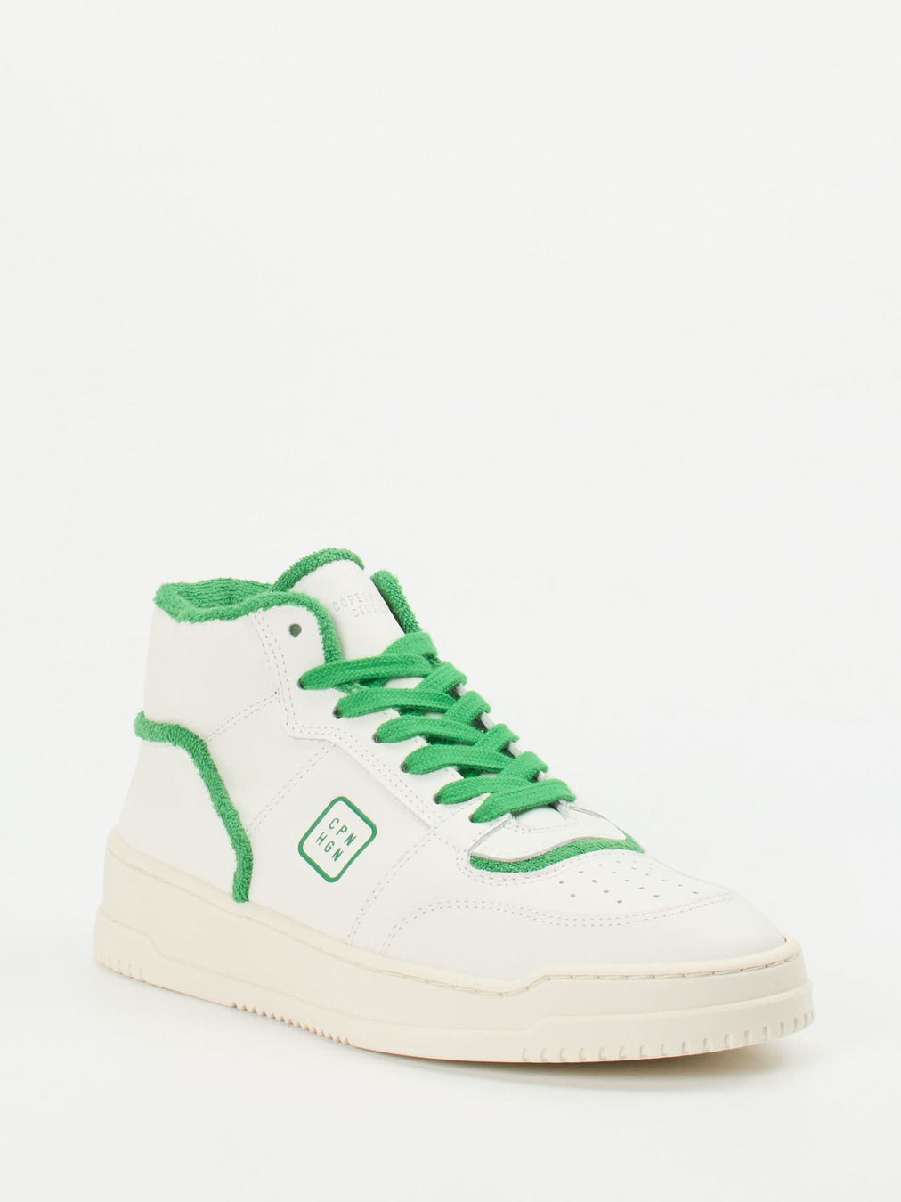 Copenhagen – Mid-Top Sneaker aus Kalbleder Weiß