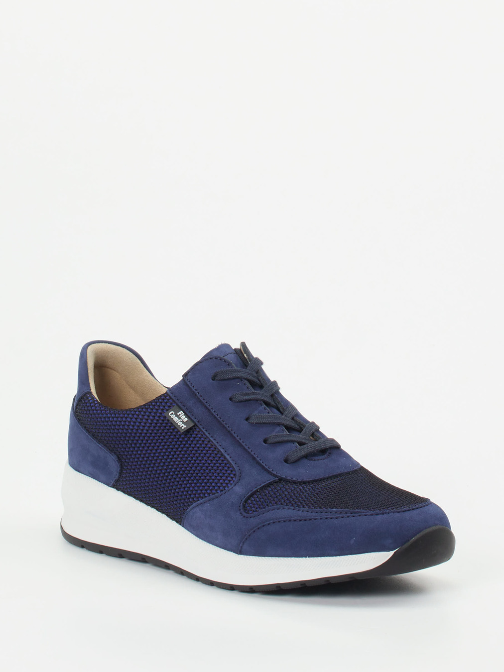 Finn Comfort – Komfort-Sneaker aus Stretchleder Marineblau