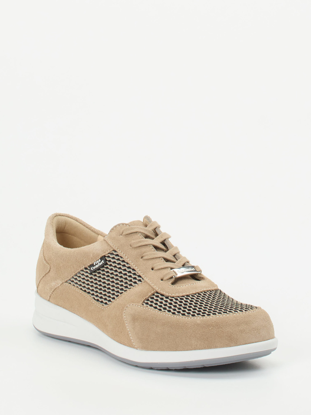 Finn Comfort – Komfort-Sneaker aus Veloursleder beige