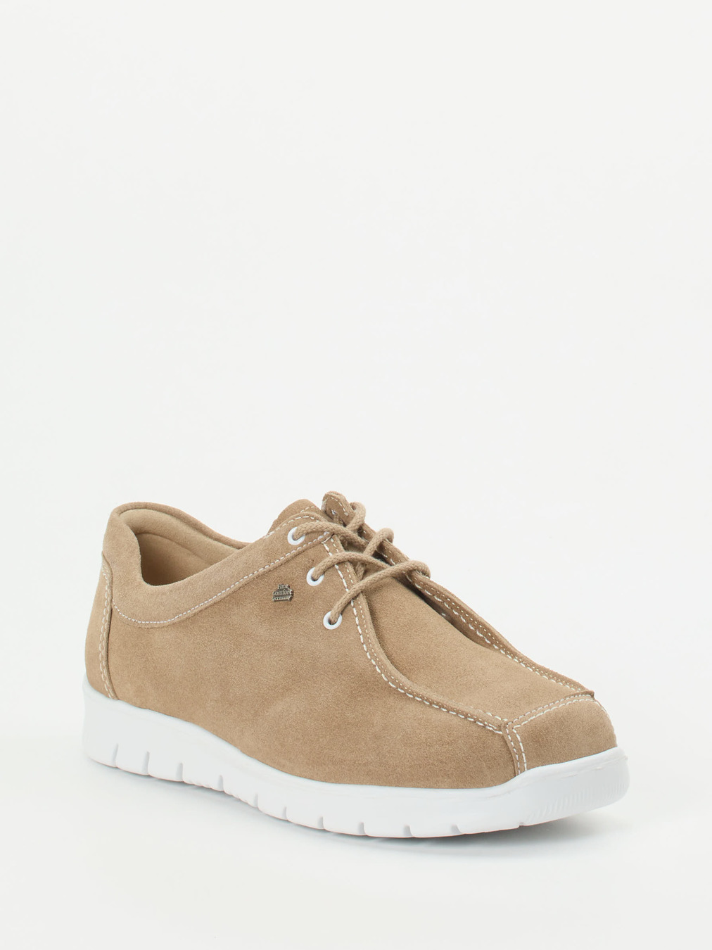 Finn Comfort – Komfort-Schnürschuh aus Veloursleder beige