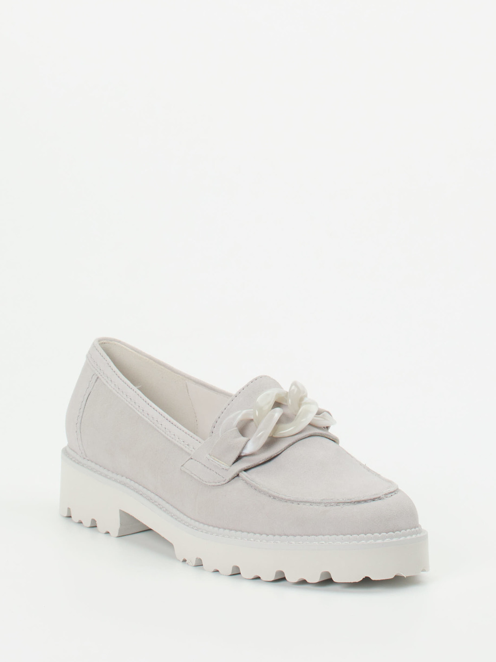 Gabor – Chunky Loafer aus Veloursleder hellgrau