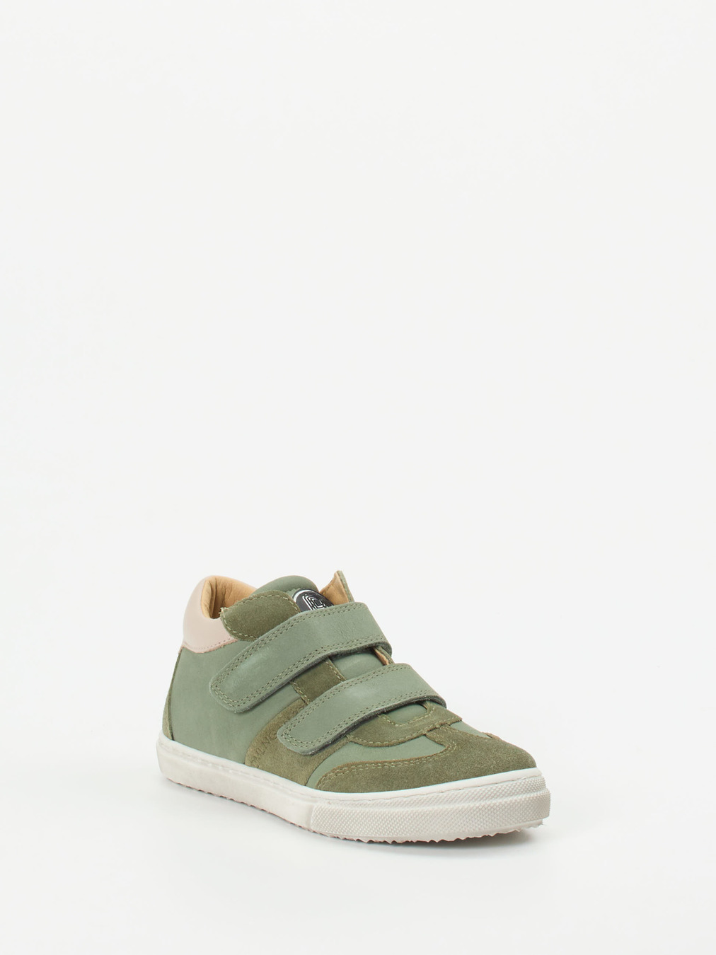 Däumling – Klett-Sneaker aus Kalbleder salbeigrün