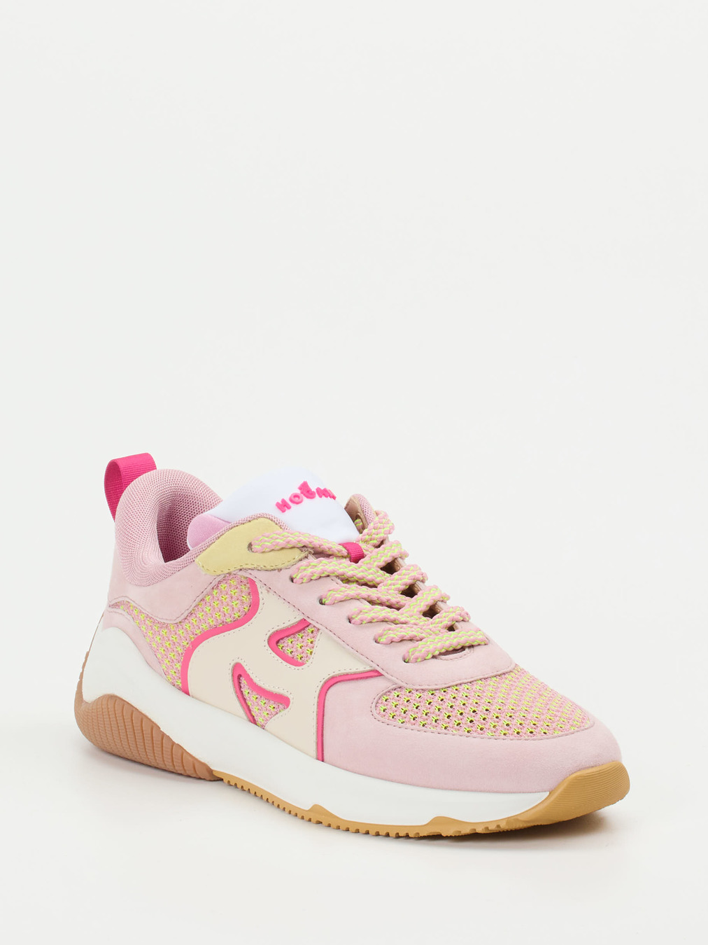 Hogan – Sneaker aus Veloursleder und Mesh rosa