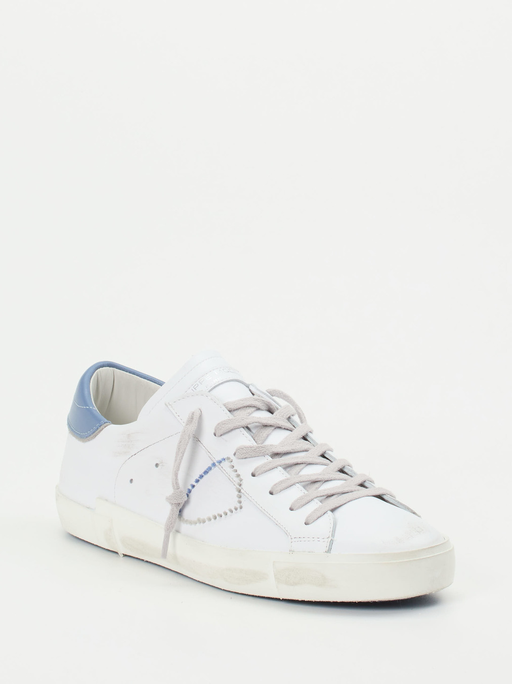 Philippe Model – Sneaker aus Kalbleder weiß Used-Look