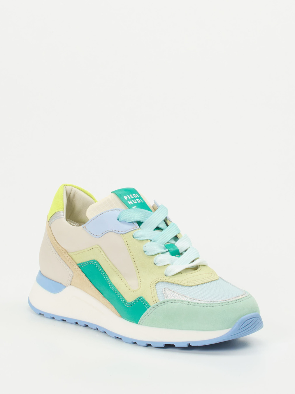 Piedi Nudi – Sneaker aus Kalbleder und Mesh Pastell