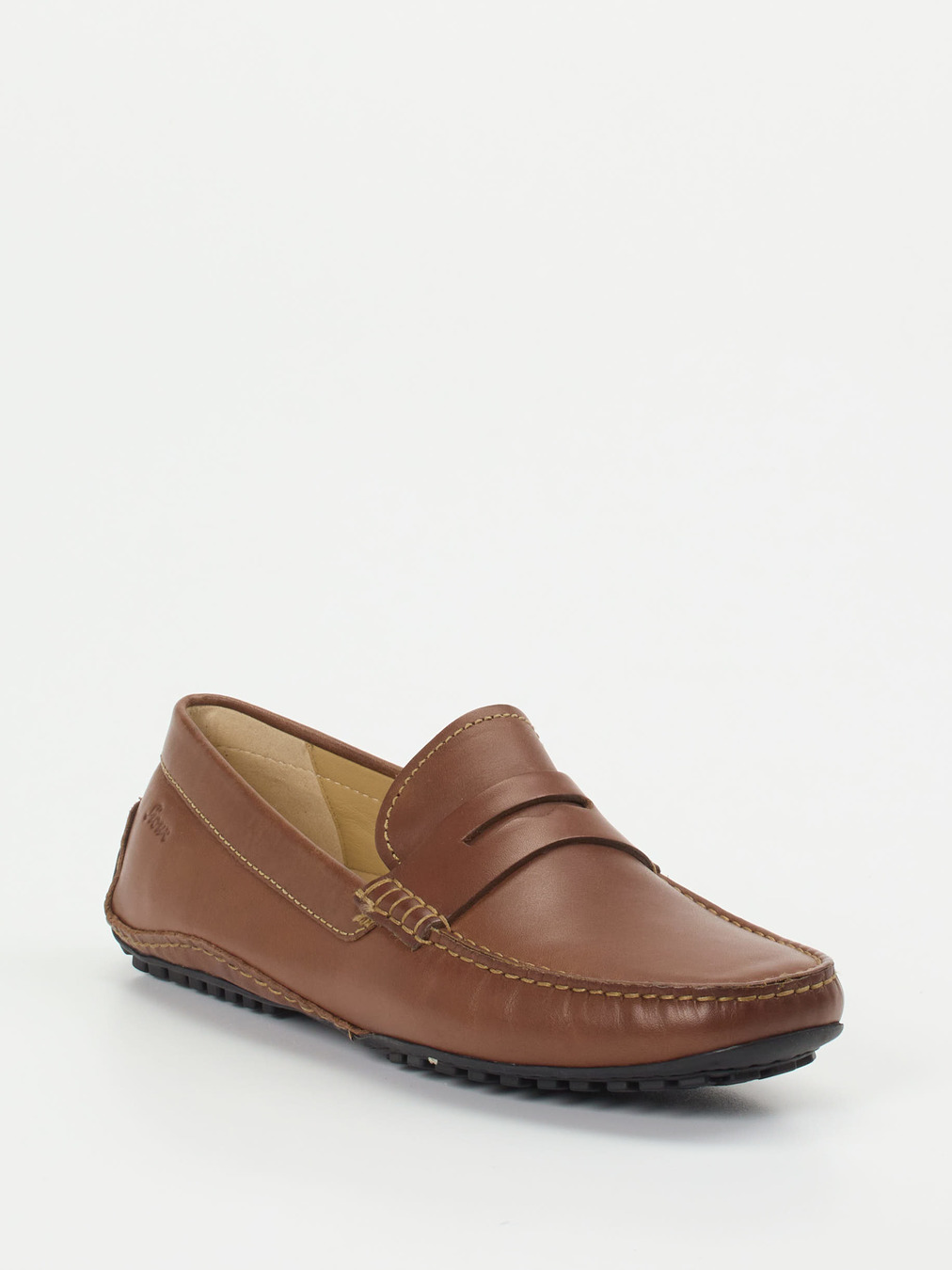 Sioux – Penny Loafer aus Kalbleder Mittelbraun