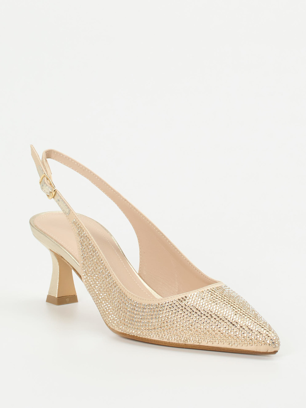 Andrea Puccini – Slingback-Pumps aus Metallicleder Gold