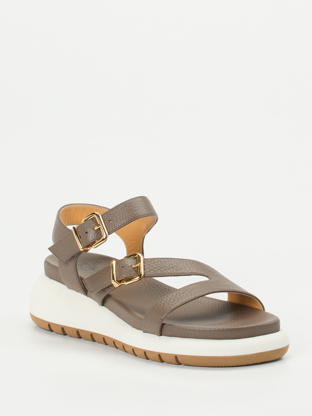 Truman's – Plateau-Sandalen aus Hirschleder taupe