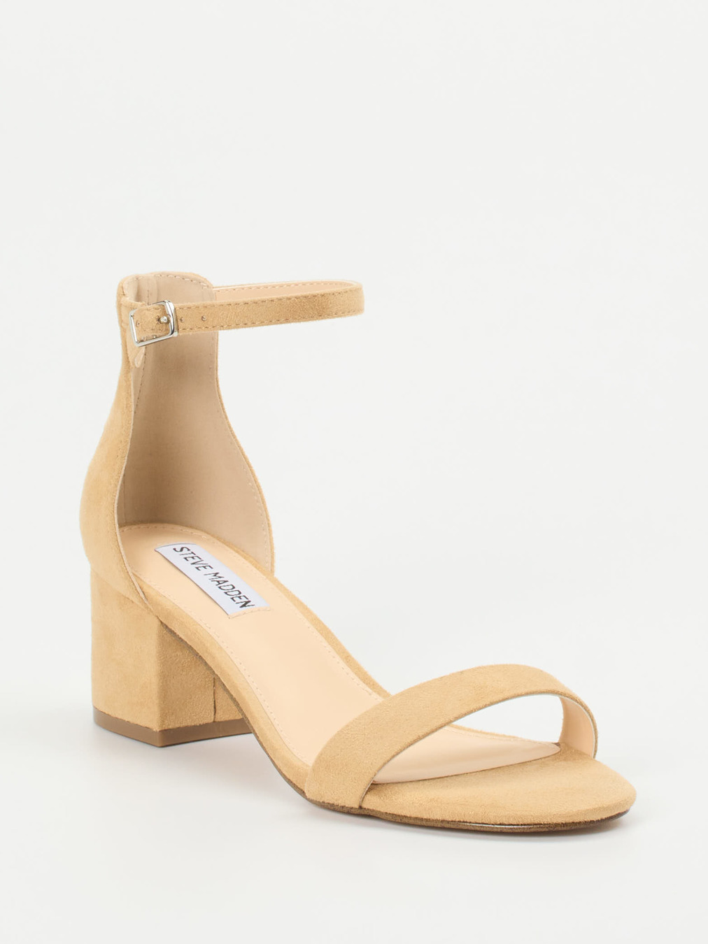 Steve Madden – Sandalen aus Veloursleder in Beige