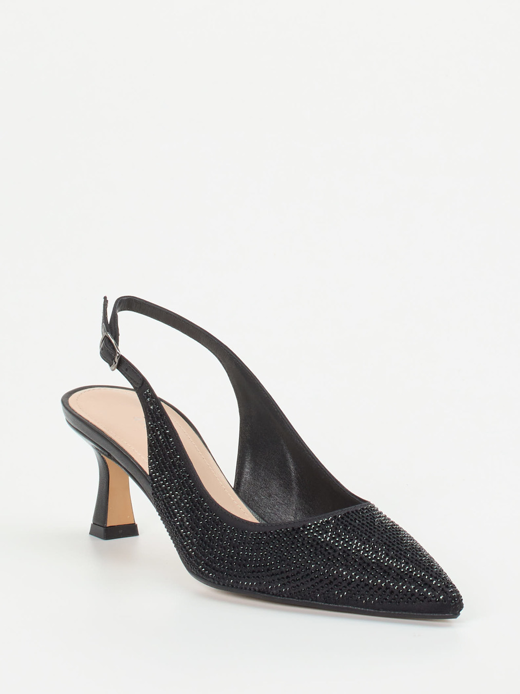 Andrea Puccini – Slingback-Pumps aus Metallicleder schwarz