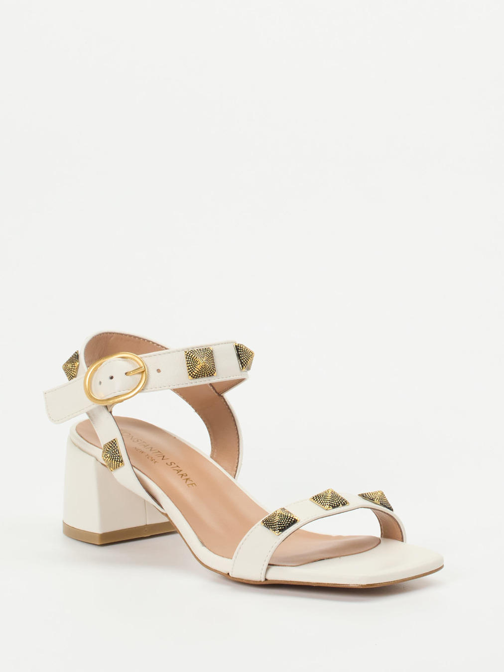 Konstantin Starke – Sandalen aus Lammleder cremeweiß