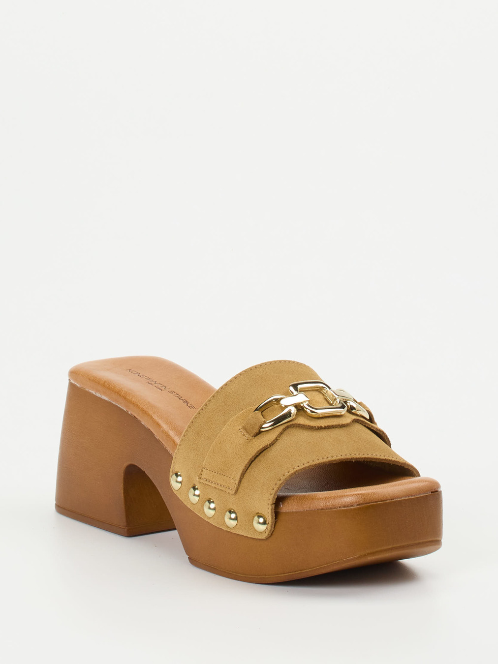 Konstantin Starke – Plateau-Mules aus Veloursleder cognac