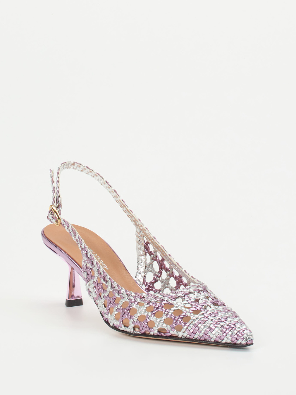 Konstantin Starke – Slingback-Pumps aus Flechtleder Flieder
