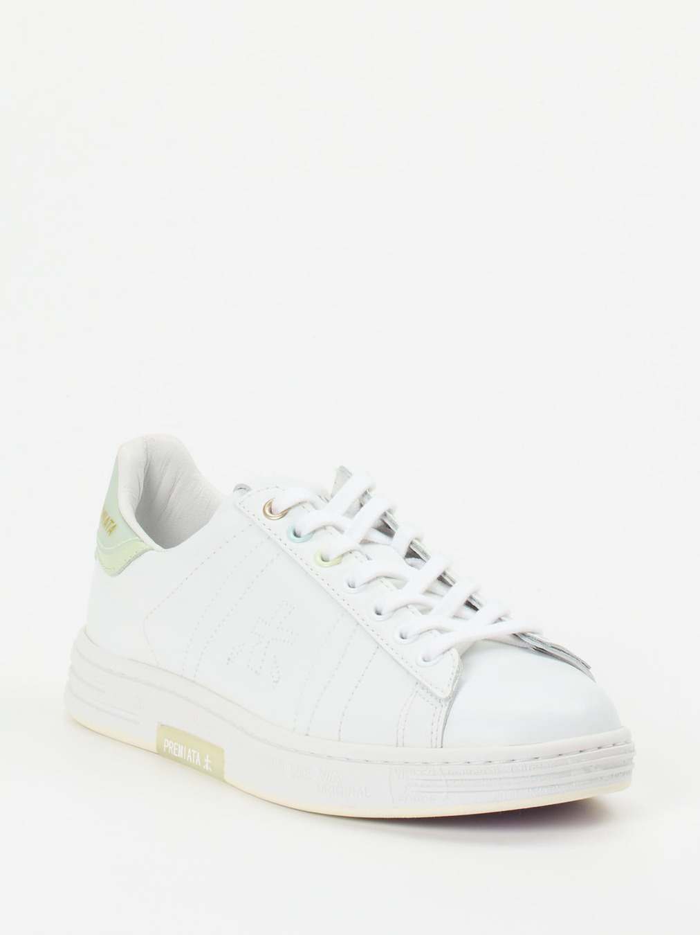 Premiata – Low-Top Sneaker aus Kalbleder weiß