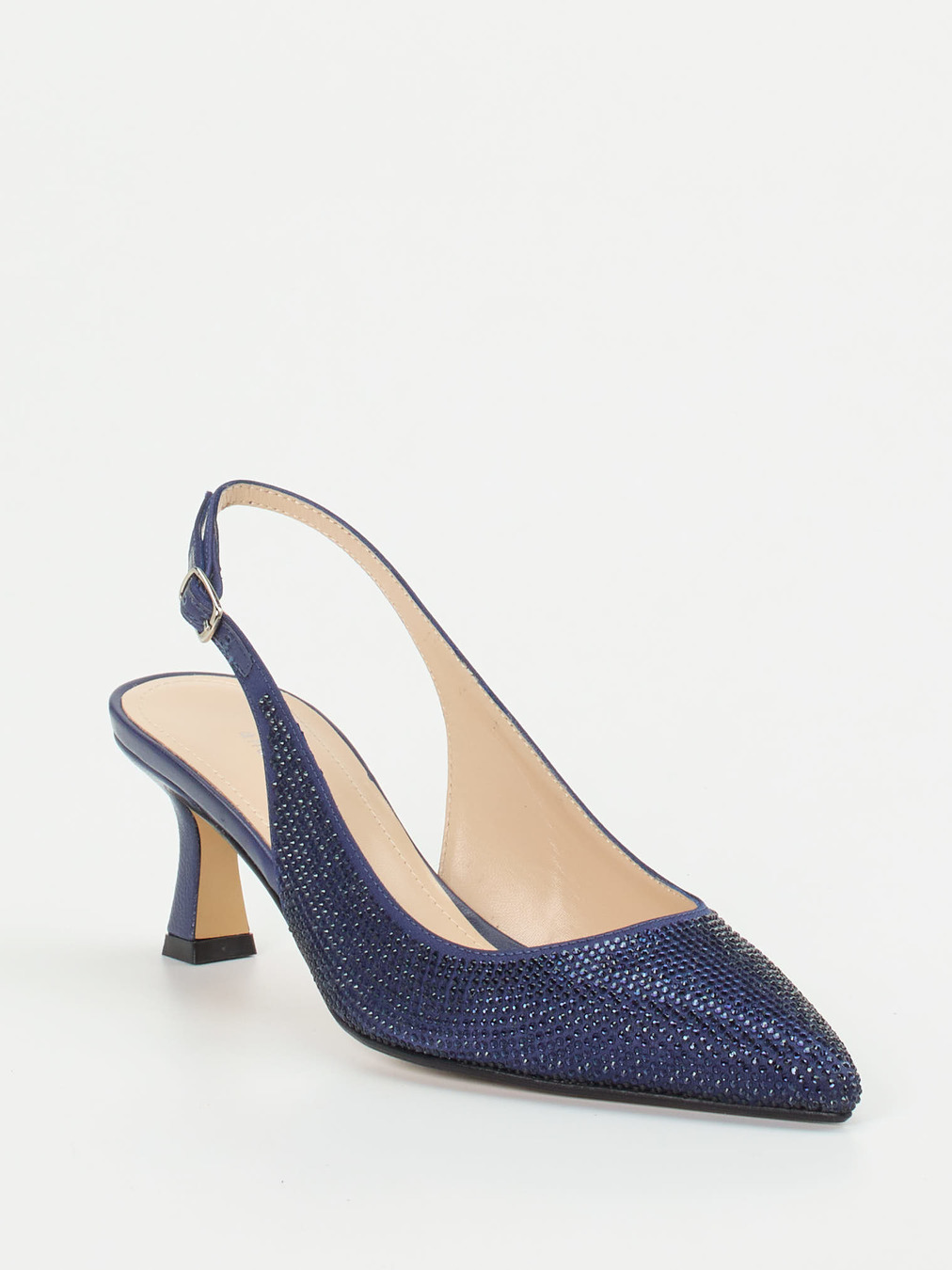 Andrea Puccini – Slingback-Pumps aus Metallicleder Blau