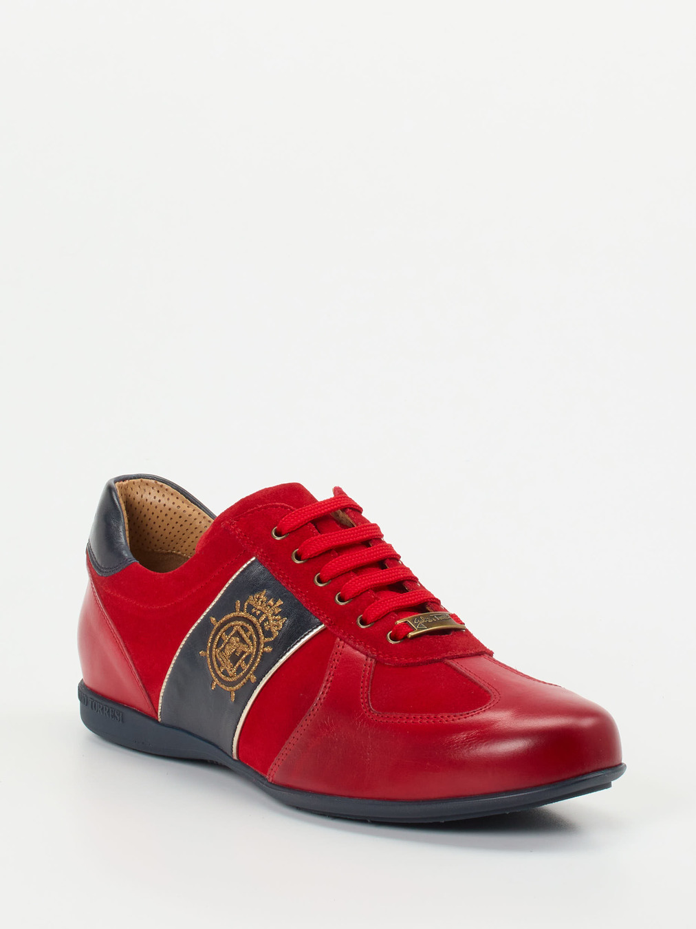 Galizio Torresi – Sneaker aus Kalbleder in Rot-Gold