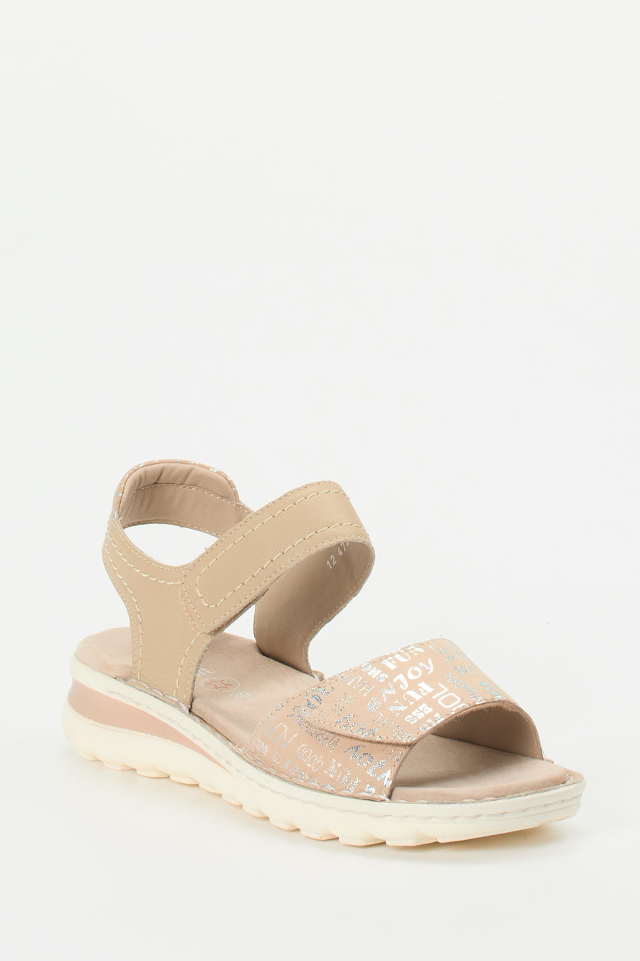 Ara – Komfortsandale aus geprägtem Leder beige