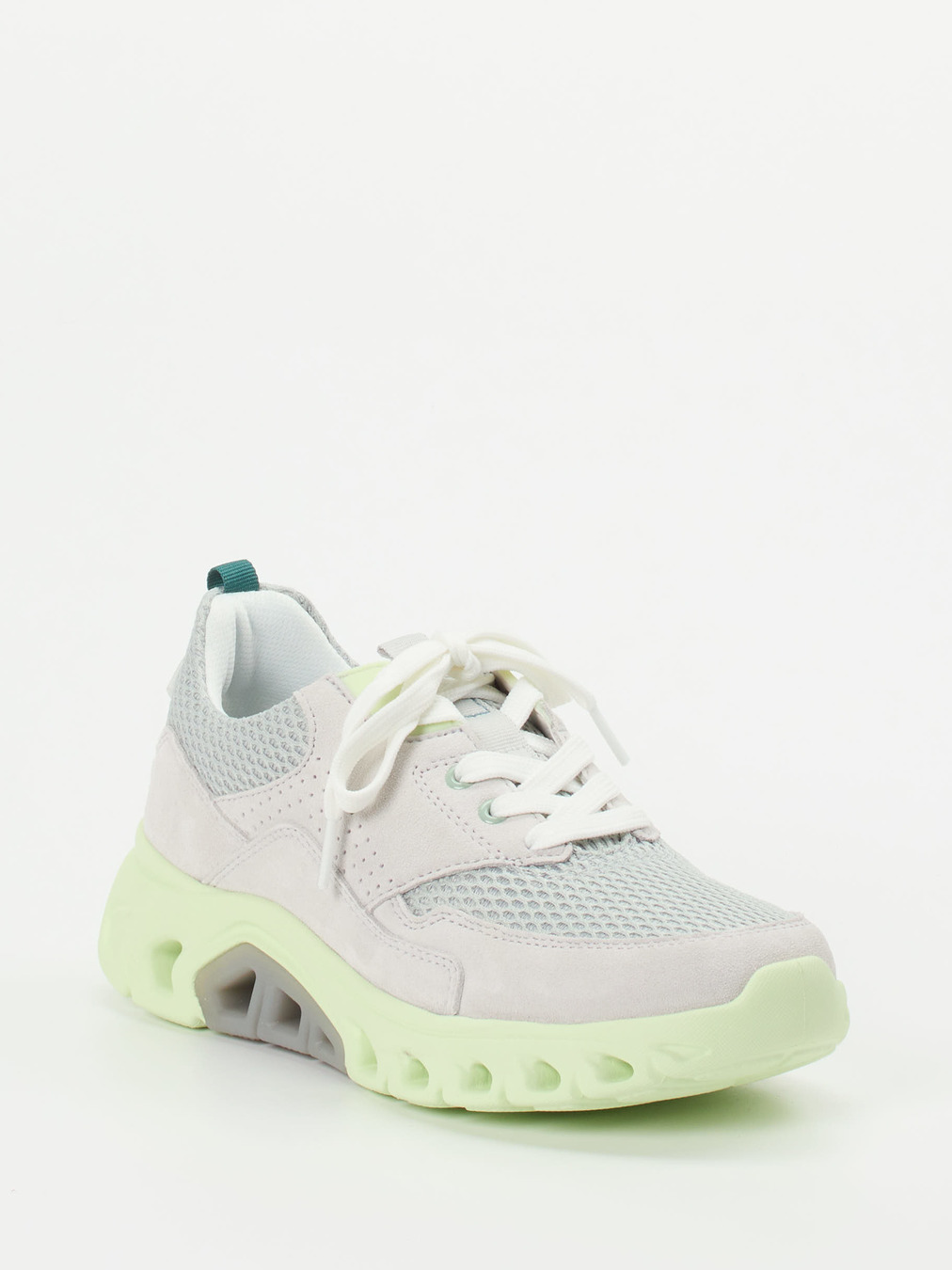 Gabor Comfort – Chunky Sneaker aus Velour/Textil hellgrau