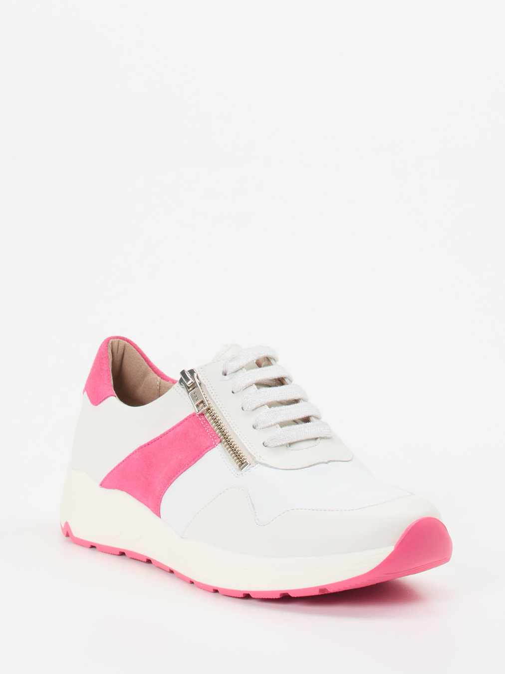 Solidus – Sneaker aus Kalbleder mit Pink-Akzenten
