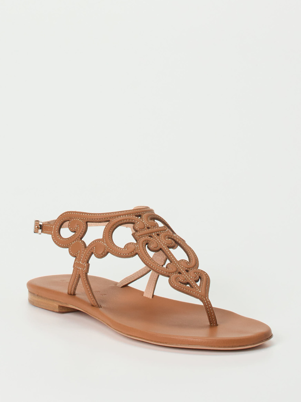 Unützer – Zehentrenner-Sandalen aus Kalbleder cognac
