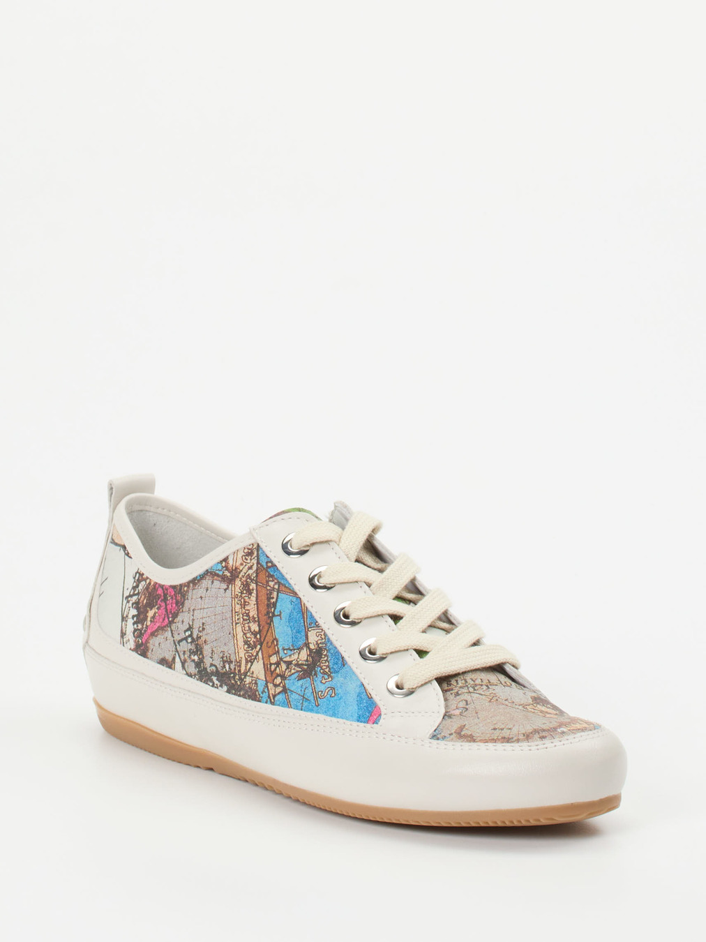 Semler – Sneaker aus geprägtem Leder mit Kartenprint