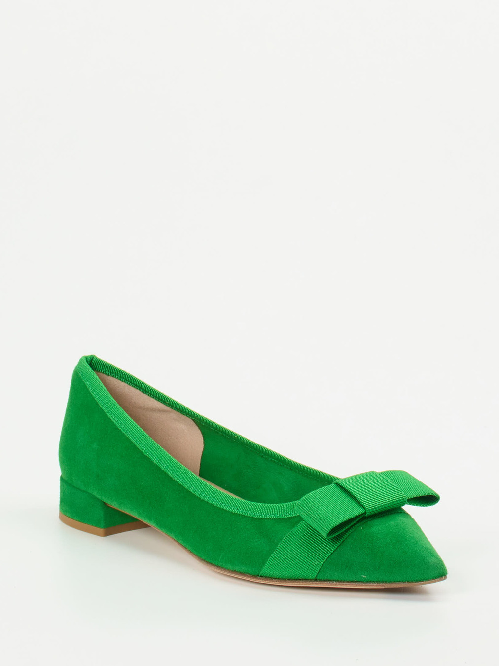 Andrea Puccini – Ballerinas aus Veloursleder grasgrün