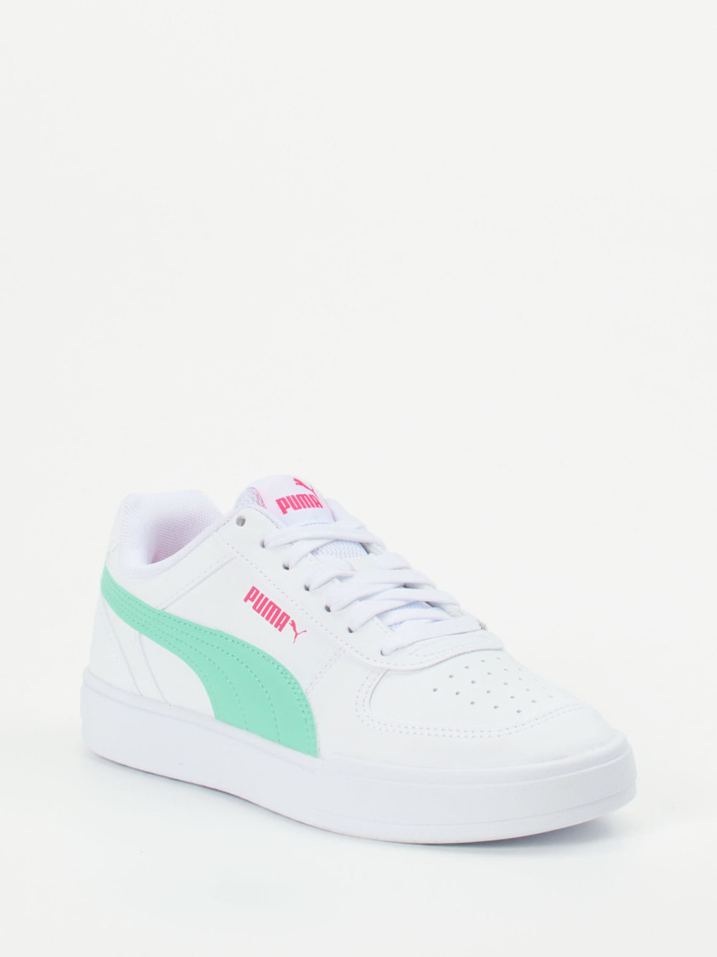 Puma – Sneaker aus Leder in Weiß mit Farbakzenten