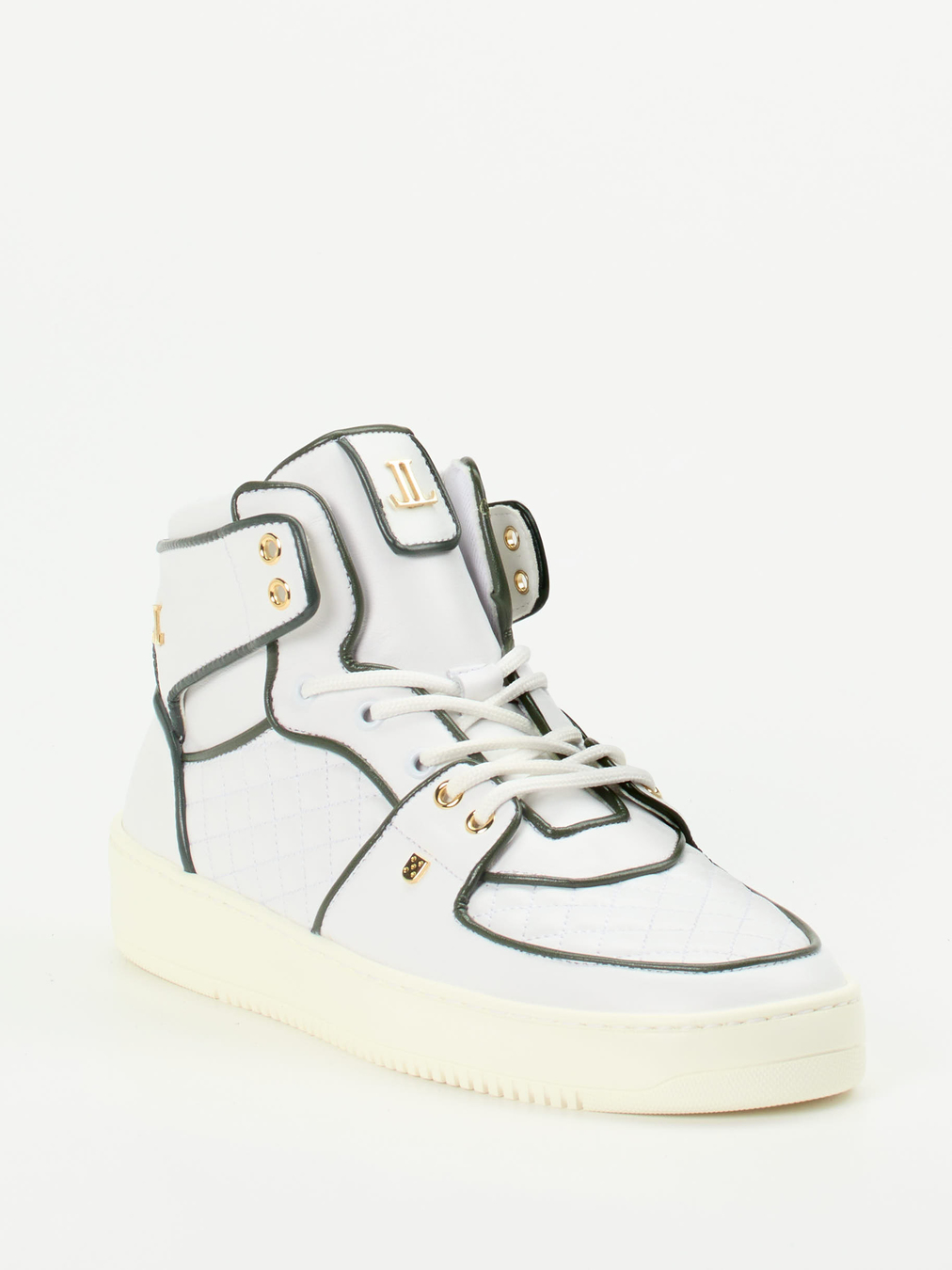 Leandro Lopes – High-Top Sneaker aus Kalbleder Weiß