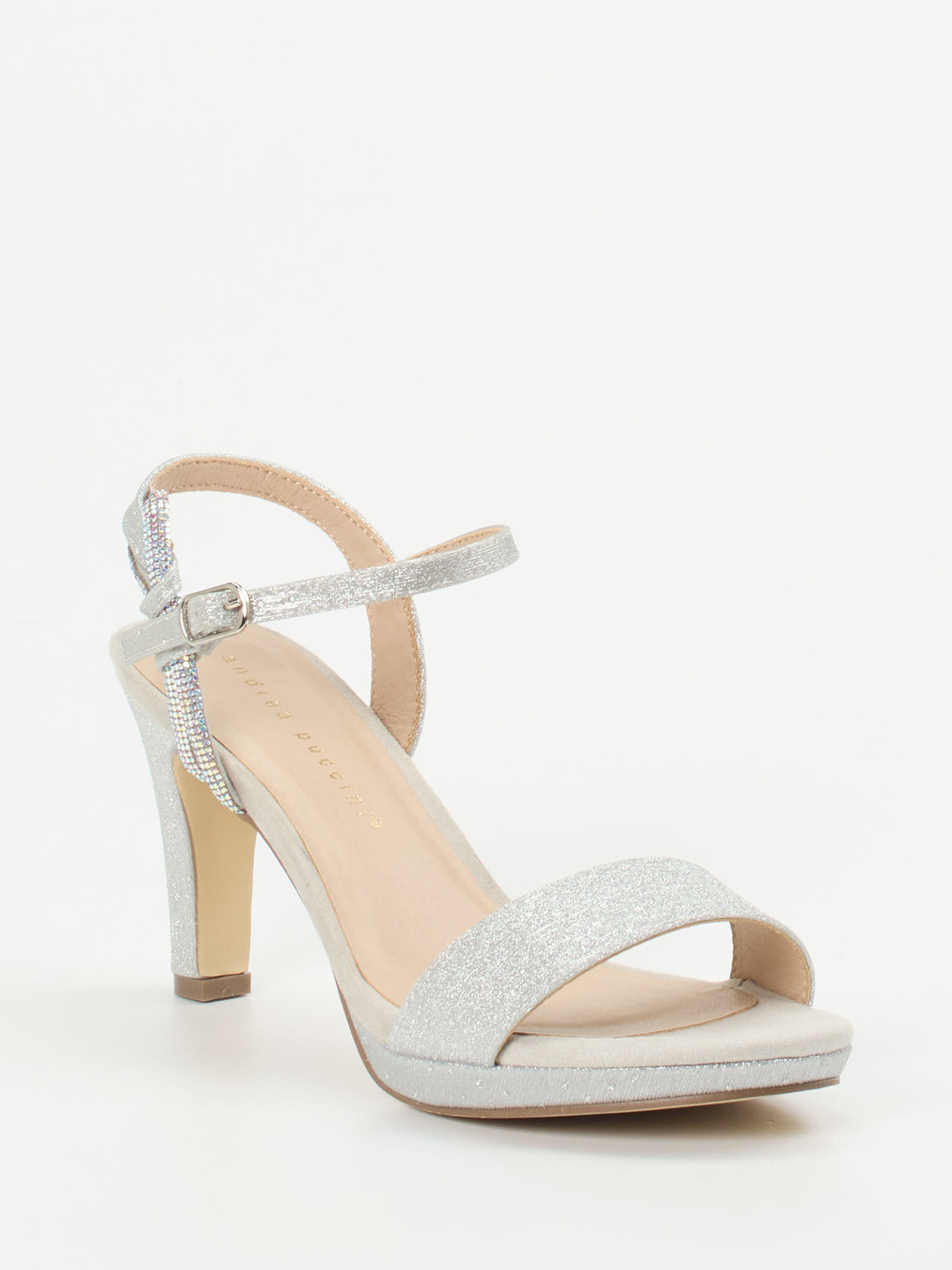 Andrea Puccini – Sandaletten aus Metallicleder silber