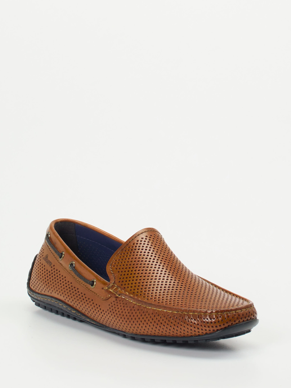 Sioux – Loafer aus geprägtem Leder cognacbraun