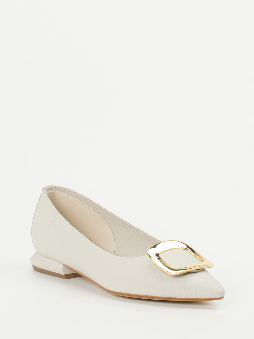Andrea Puccini – Ballerinas aus Kalbleder Cremeweiß