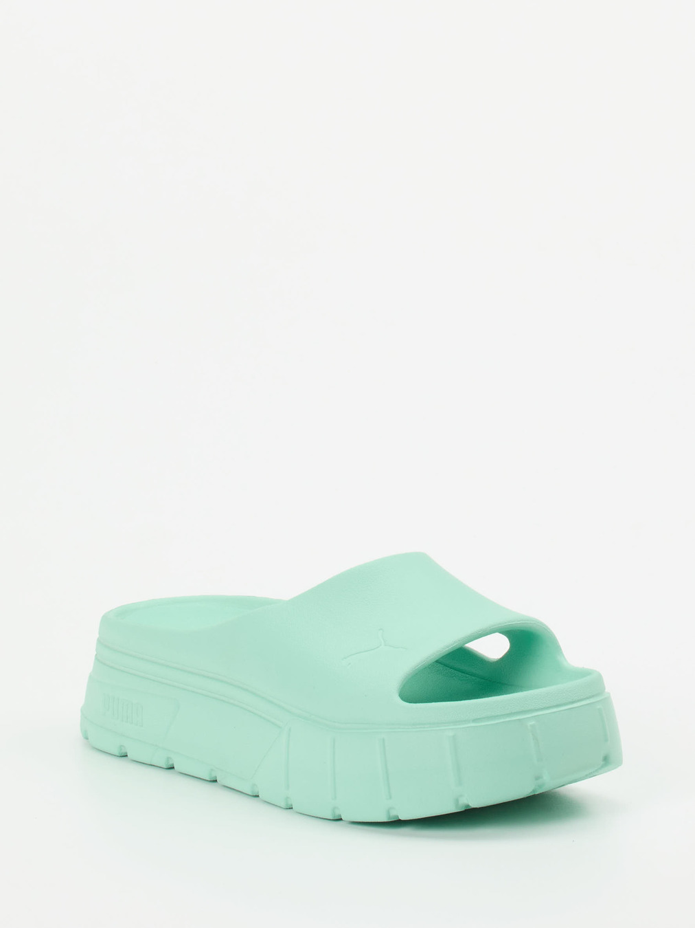 Puma – Badepantolette aus Gummi in Mintgrün