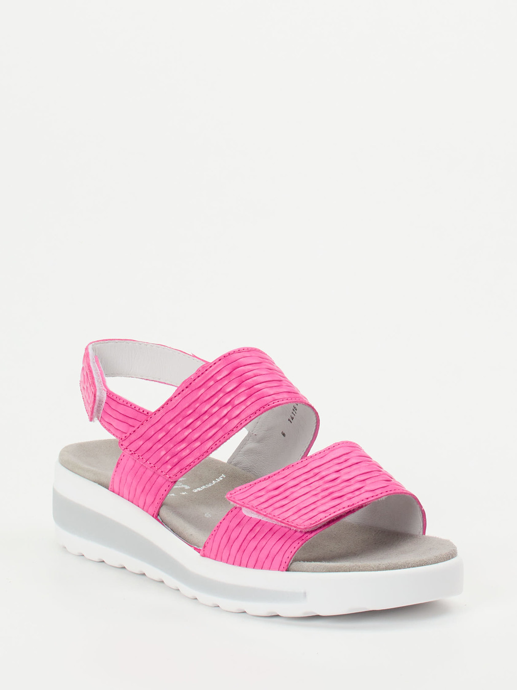 Semler – Komfort-Sandalen aus geprägtem Leder pink