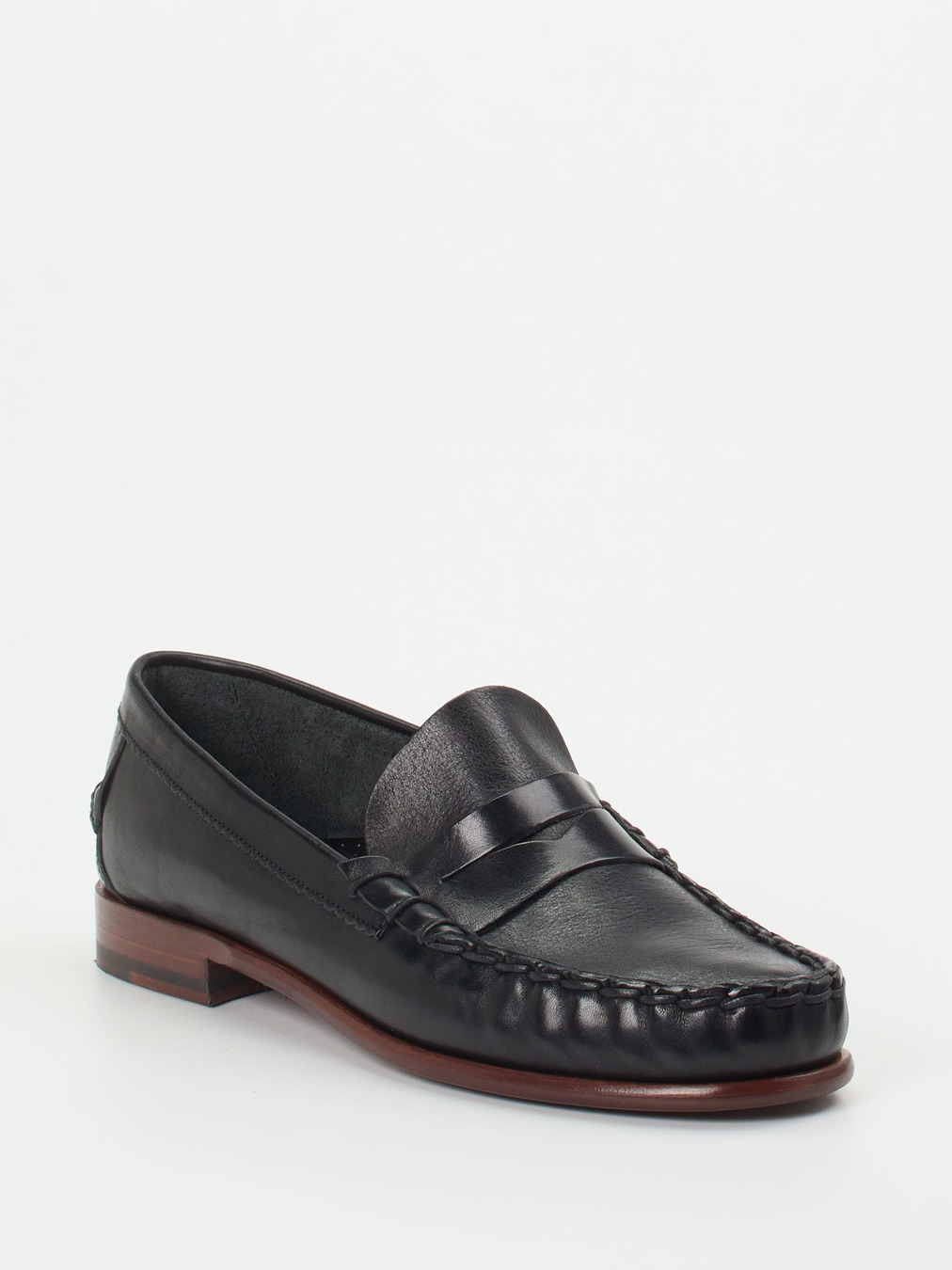 Andrea Puccini – Penny Loafer aus Kalbleder Schwarz